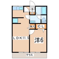 郡山富田駅 徒歩27分 1階の物件間取画像